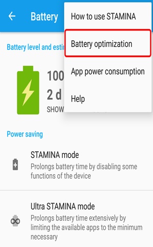 關閉電池優化設定
