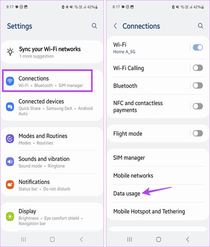 檢查背景數據使用