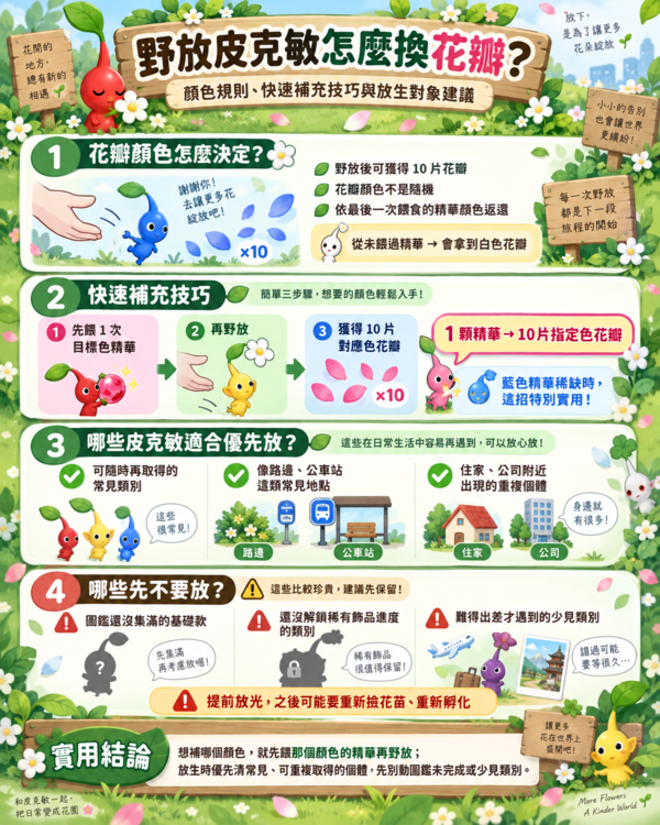 野放皮克敏獎勵以及推薦順序