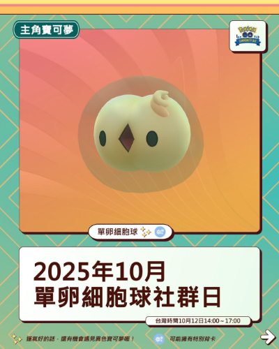 Pokemon GO單卵細胞球社群日