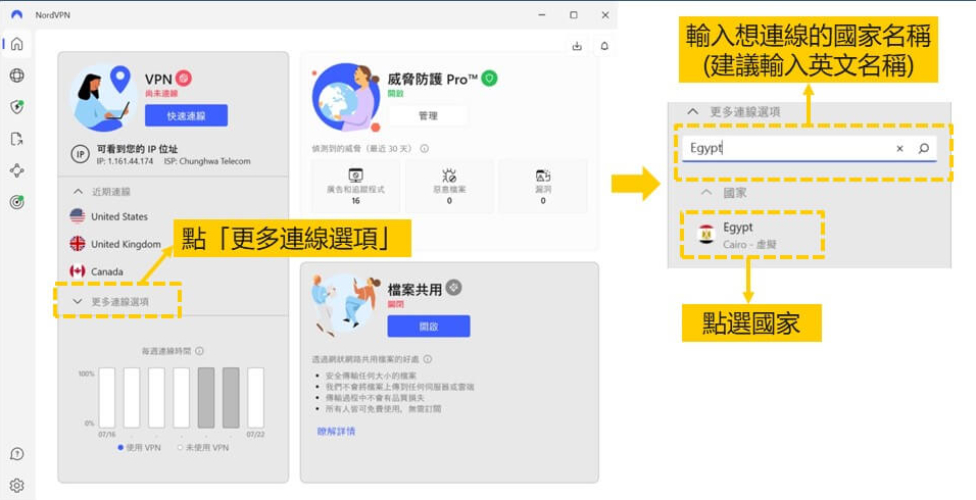點選國家進行切換定位