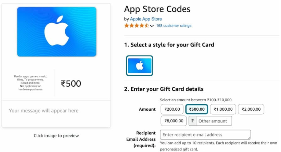 購買印度Apple Gift Card 